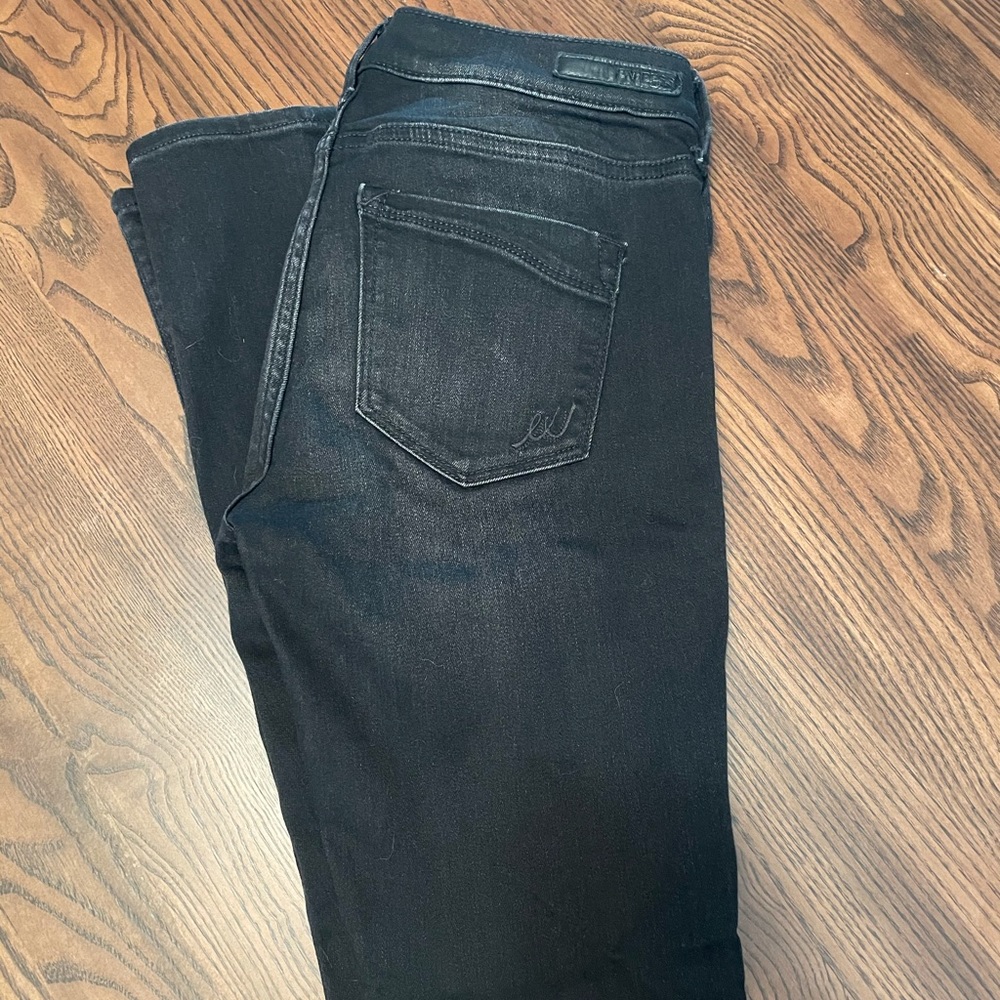Black distressed Express jeans